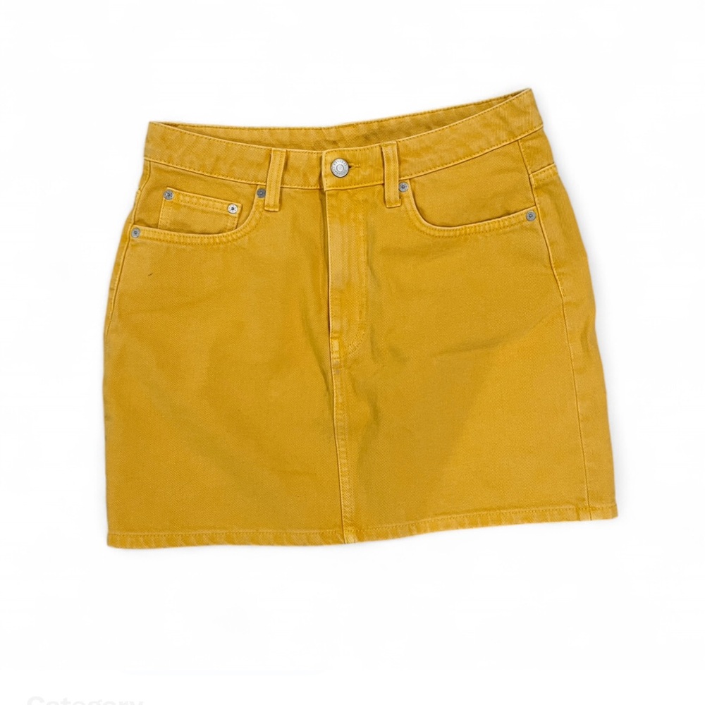 SOLD Weekday Yellow Denim Mini Skirt